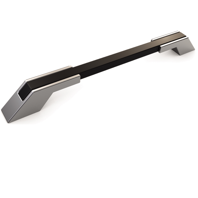 Wide Two Tone Modern Kitchen Handle - Chrome Base 770