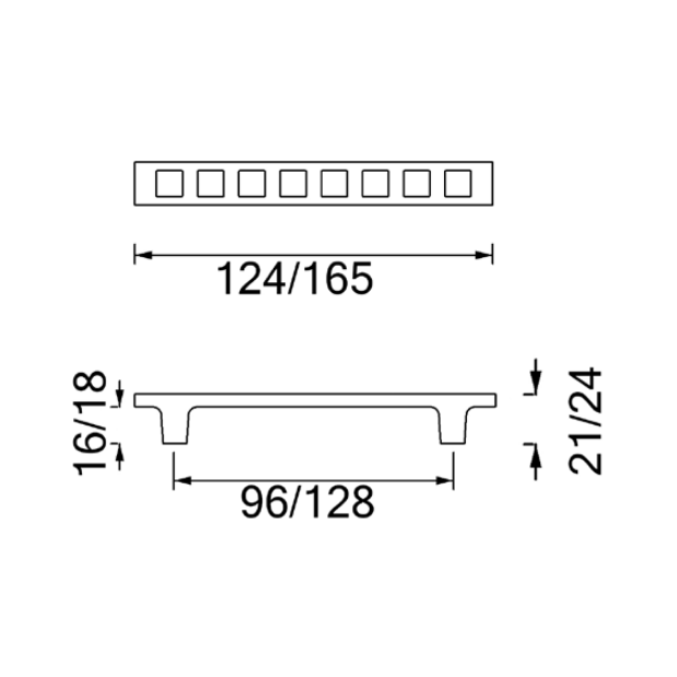 Square Crystal Handle - 491