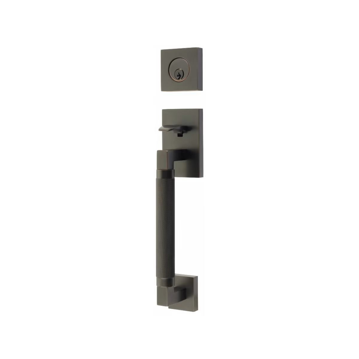 Emtek Brass Tubular Entrance Handlesets - Hercules Knurled Sectional