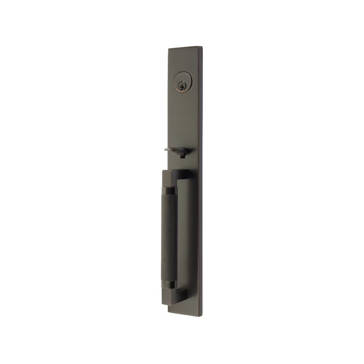 Emtek Brass Tubular Entrance Handlesets - Hercules Knurled Full Length