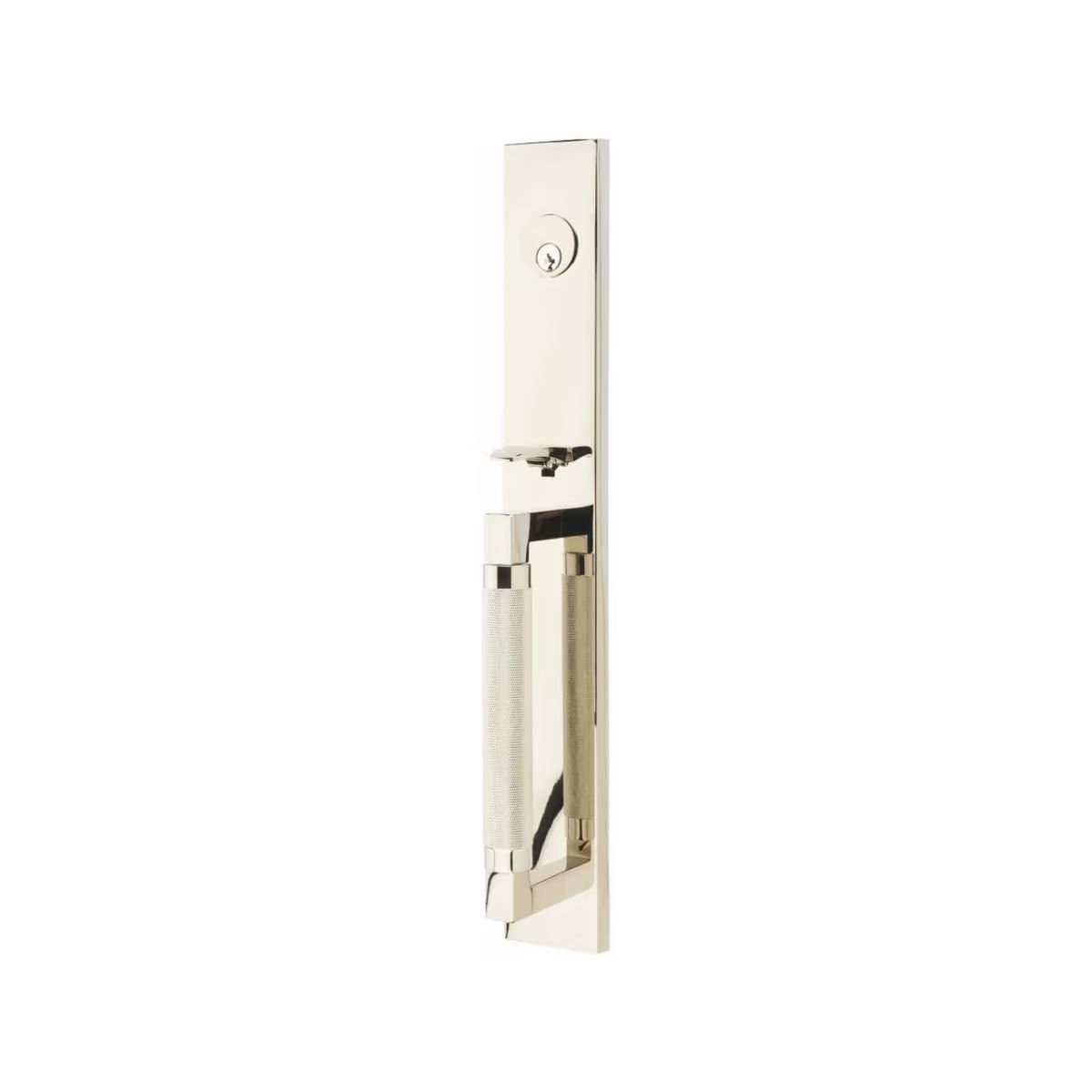 Emtek Brass Tubular Entrance Handlesets - Hercules Knurled Full Length