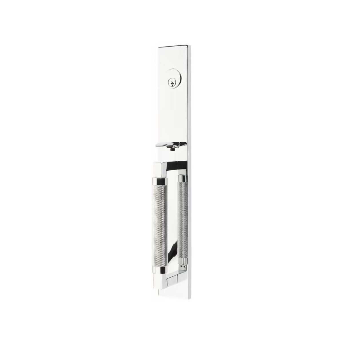 Emtek Brass Tubular Entrance Handlesets - Hercules Knurled Full Length