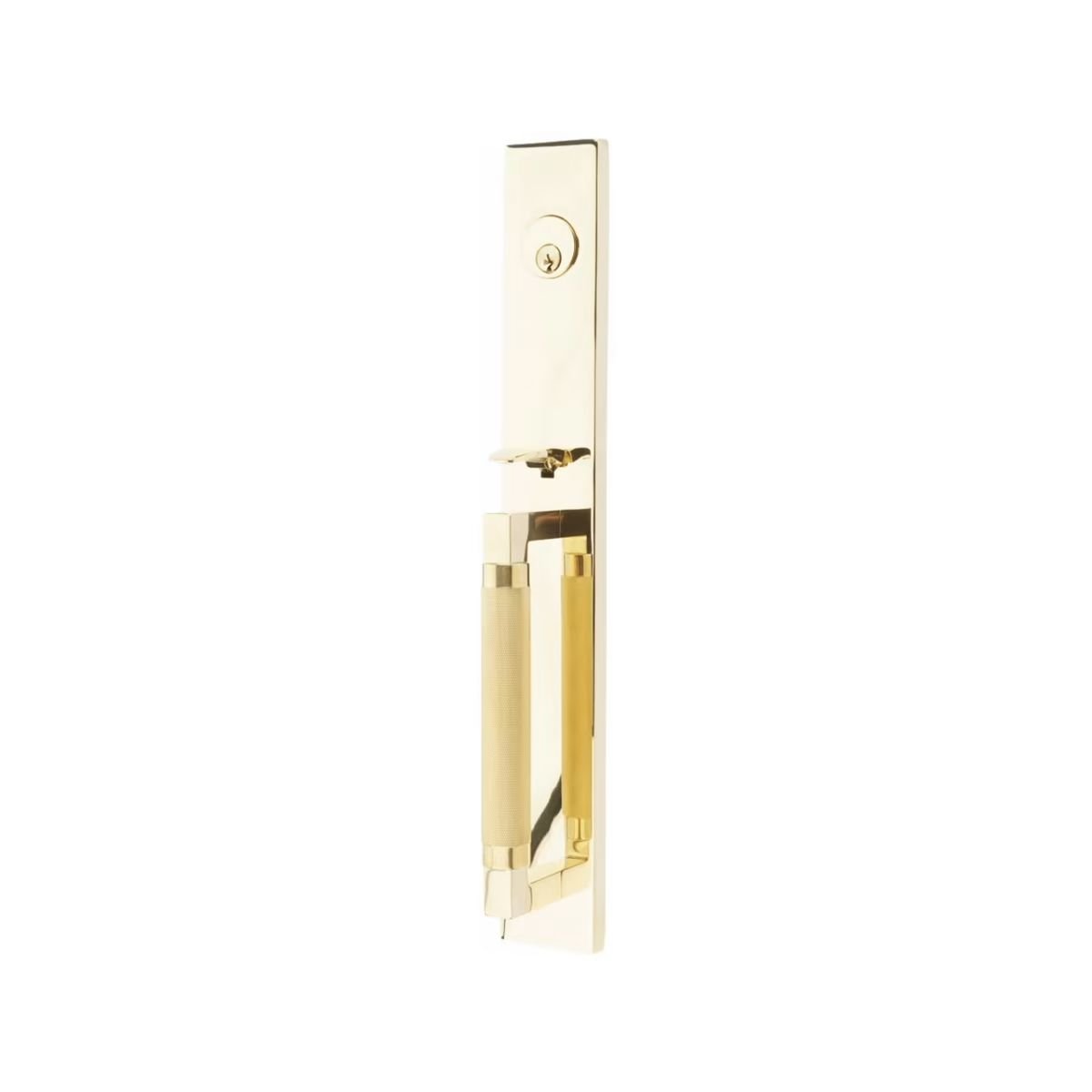 Emtek Brass Tubular Entrance Handlesets - Hercules Knurled Full Length
