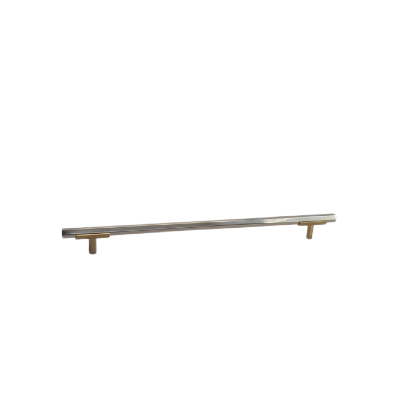 Hexagon Two Tone Appliance Pull - Satin Brass Base 4776