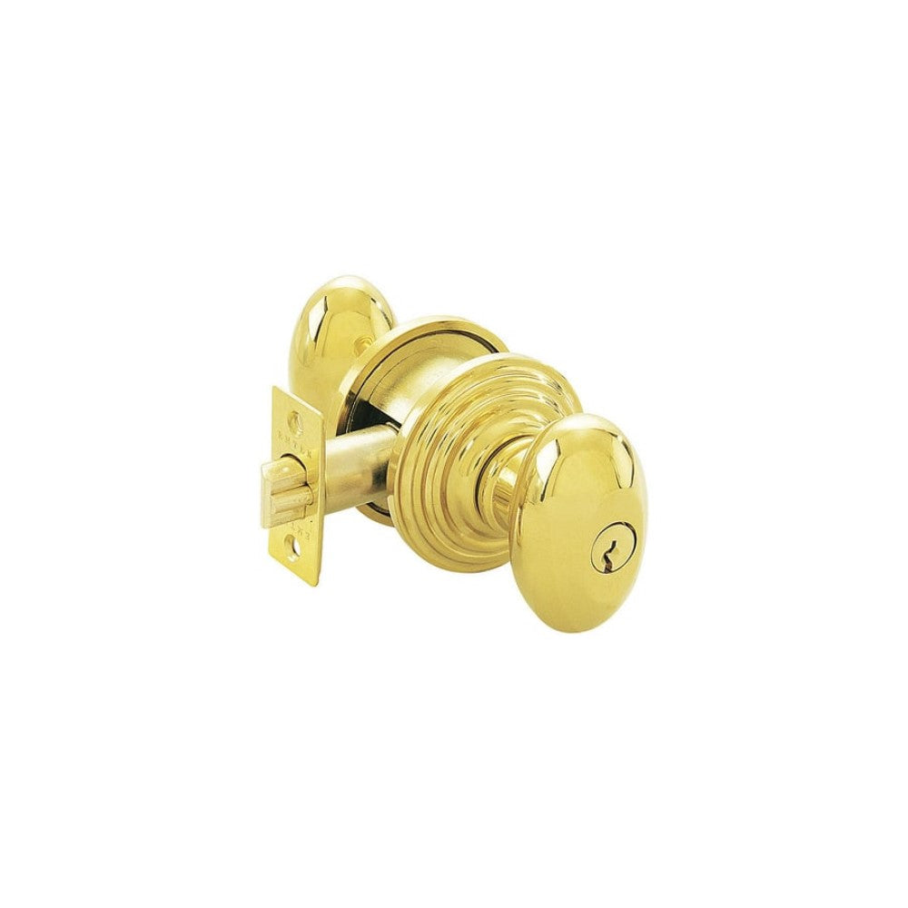 Emtek Classic Brass Key In Entrance Locksets - Regular Rosette With Egg Knob