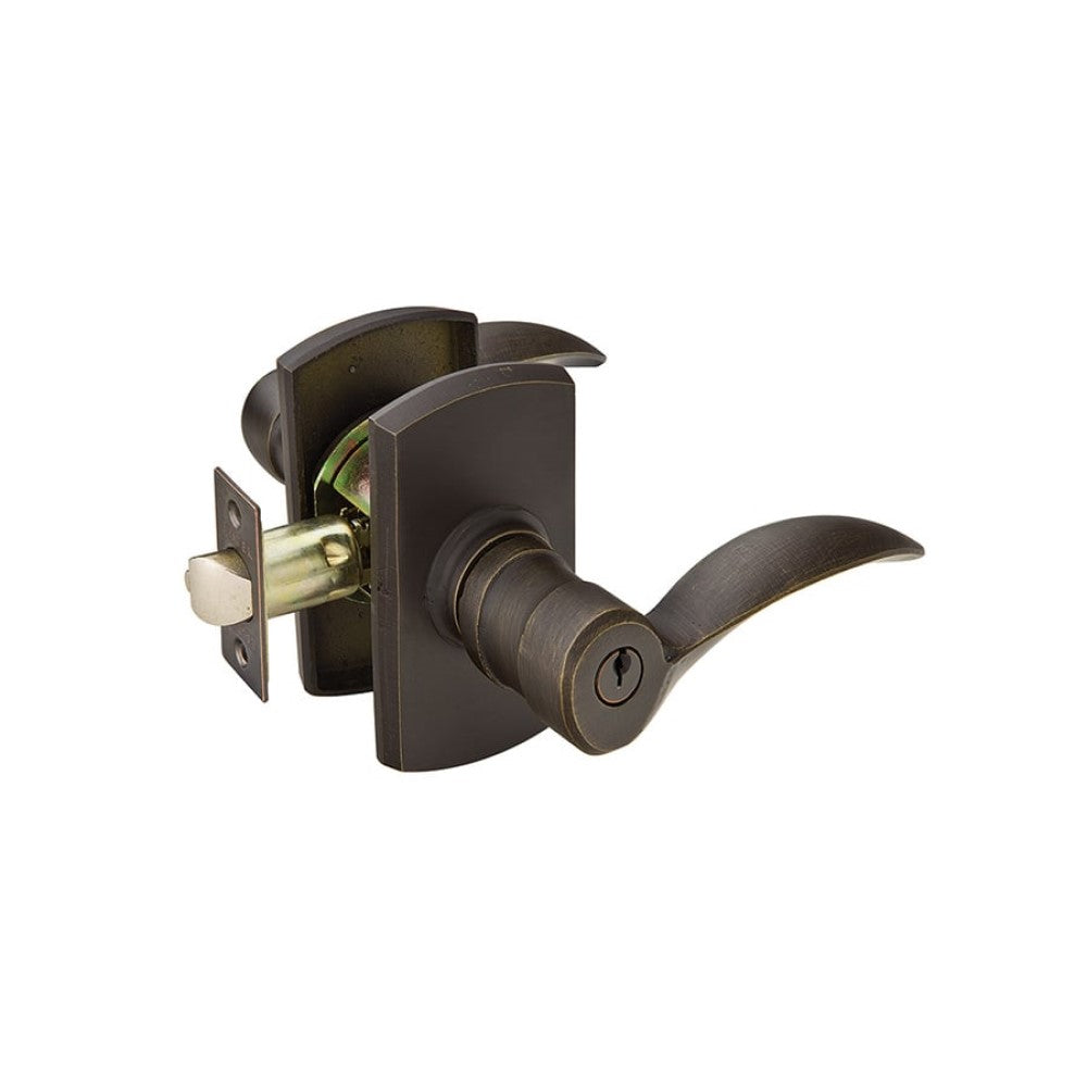 Emtek Sandcast Bronze Key In Entrance Locksets - #4 Rosette With Durango Lever