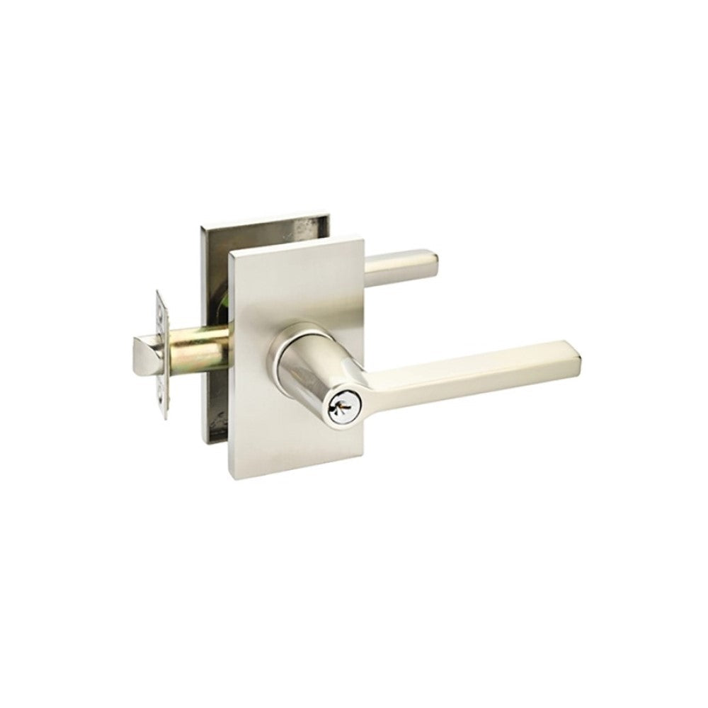 Emtek Brass Tubular Single Point Lockset - Modern Rectangular With Helios Lever