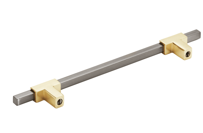 Two Tone T-Bar Handle - Brushed Gold Base 778