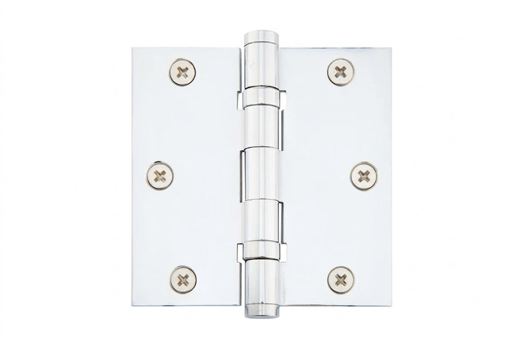 Heavy Duty Solid Brass Ball Bearing Door Hinge - Square Corners