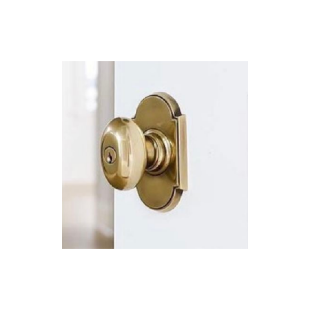 Emtek Classic Brass Key In Entrance Locksets - #8 Rosette With Egg Knob