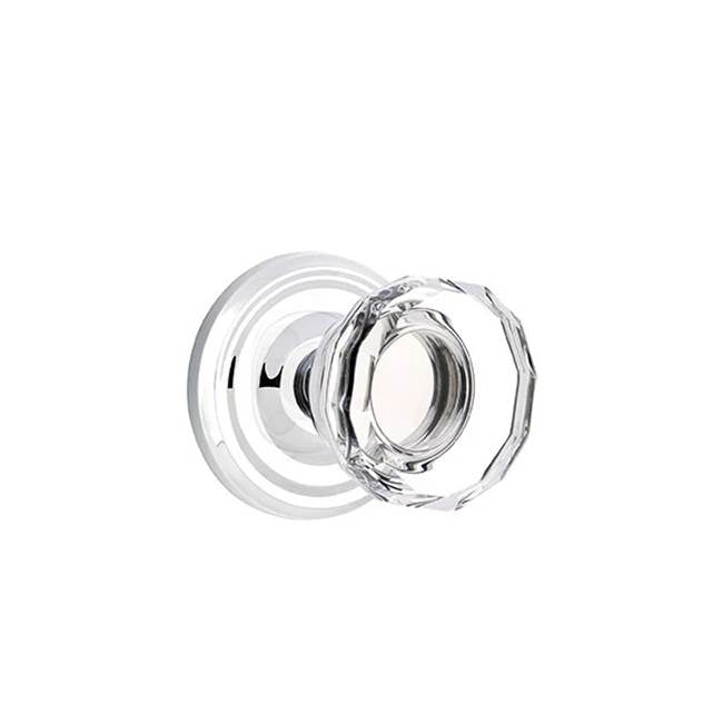 Emtek Door Handle - Lowell Glass Knob, Regular Rosette