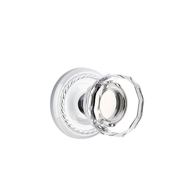 Emtek Door Handle - Lowell Glass Knob, Rope Rosette