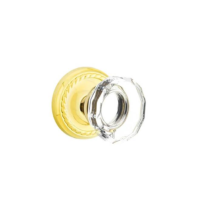 Emtek Door Handle - Lowell Glass Knob, Rope Rosette