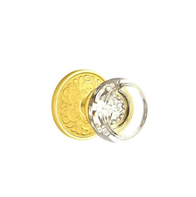 Emtek Door Handle - Georgetown Glass Knob, Lancaster Rosette