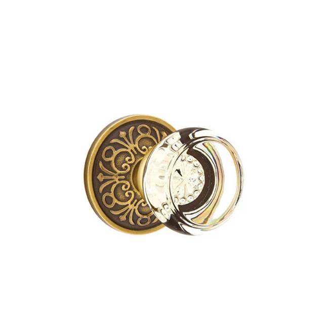 Emtek Door Handle - Georgetown Glass Knob, Lancaster Rosette