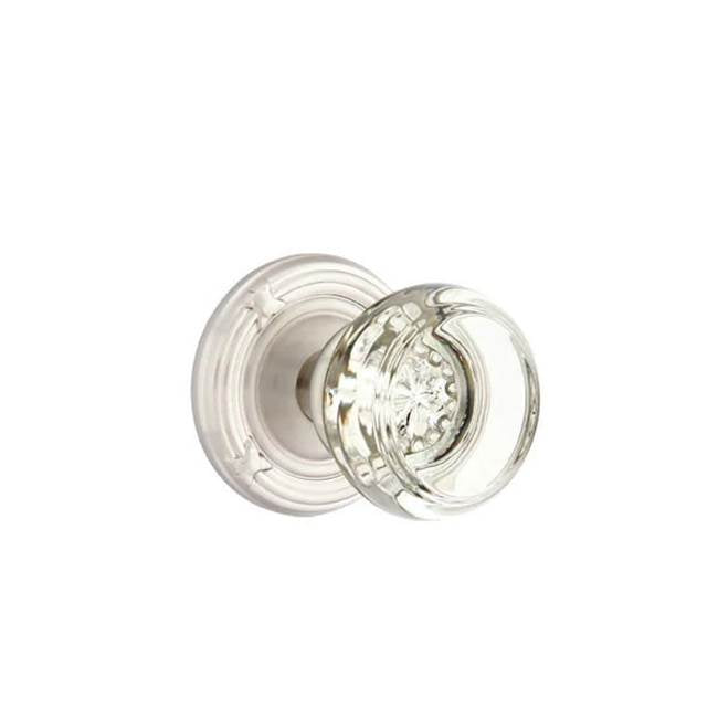 Emtek Door Handle - Georgetown Glass Knob, Ribbon & Reed Rosette