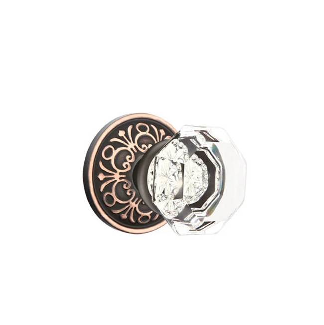 Emtek Door Handle - Old Town Glass Knob, Lancaster Rosette