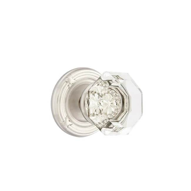 Emtek Door Handle - Old Town Glass Knob, Ribbon & Reed Rosette