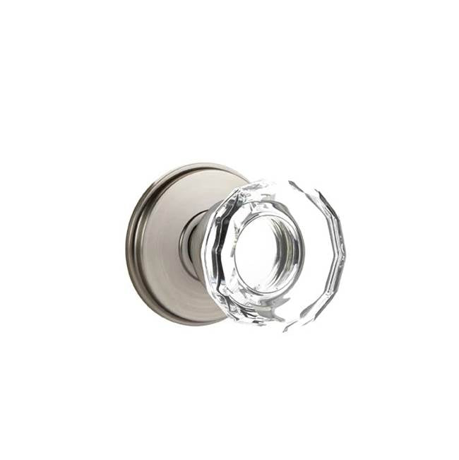 Emtek Door Handle - Lowell Glass Knob, Watford Rosette