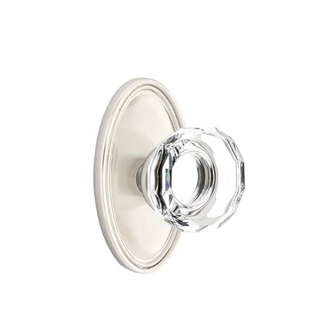 Emtek Door Handle - Lowell Glass Knob, Oval Rosette