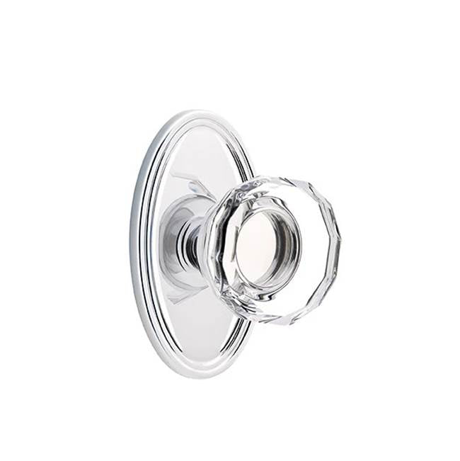 Emtek Door Handle - Lowell Glass Knob, Oval Rosette