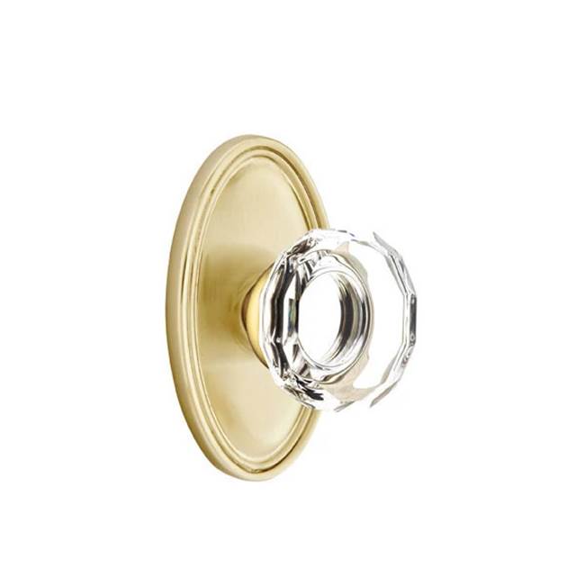 Emtek Door Handle - Lowell Glass Knob, Oval Rosette