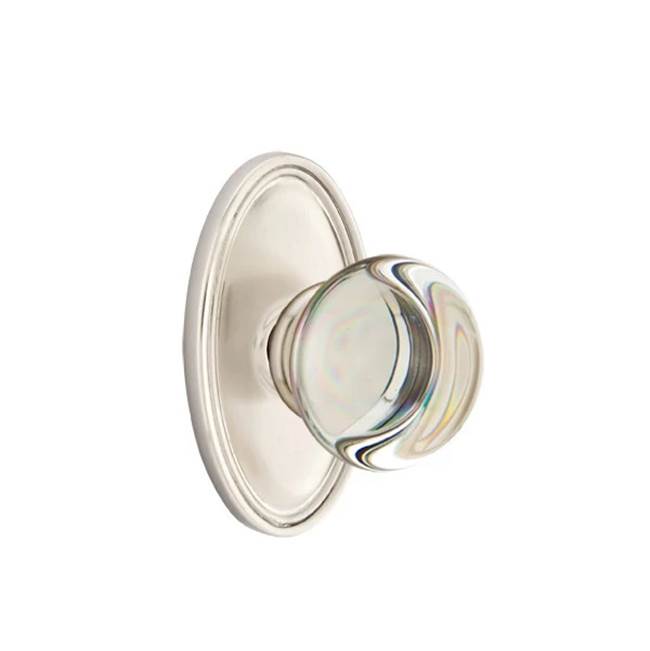 Emtek Door Handle - Providence Glass Knob, Oval Rosette