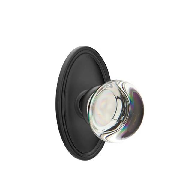 Emtek Door Handle - Providence Glass Knob, Oval Rosette