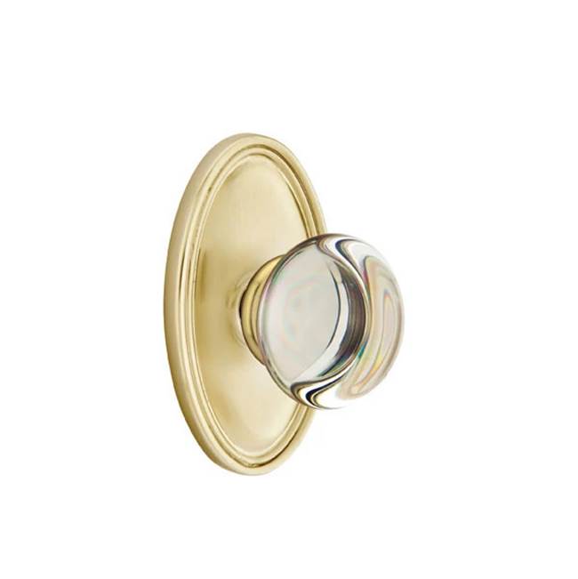Emtek Door Handle - Providence Glass Knob, Oval Rosette