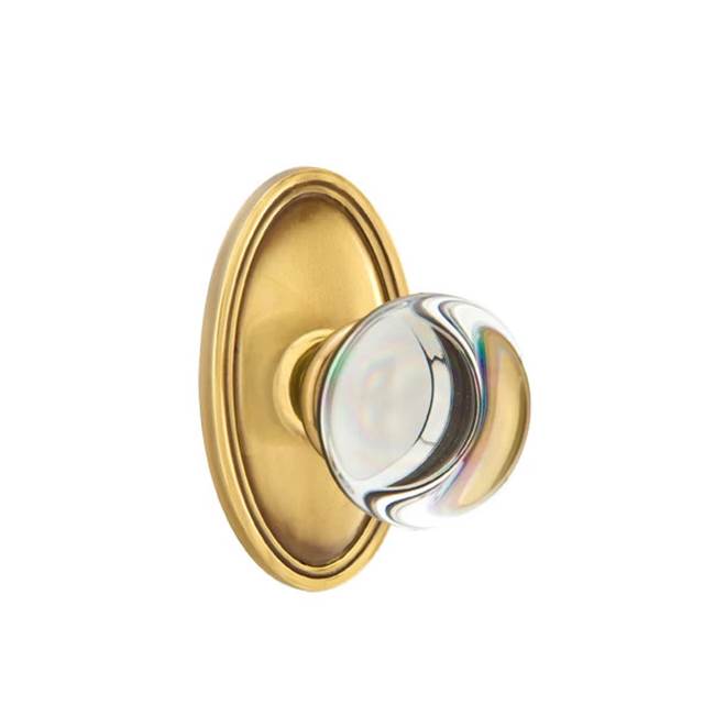 Emtek Door Handle - Providence Glass Knob, Oval Rosette