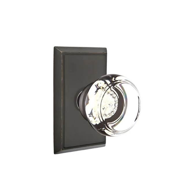 Emtek Door Handle - Georgetown Glass Knob, Rectangular Rosette