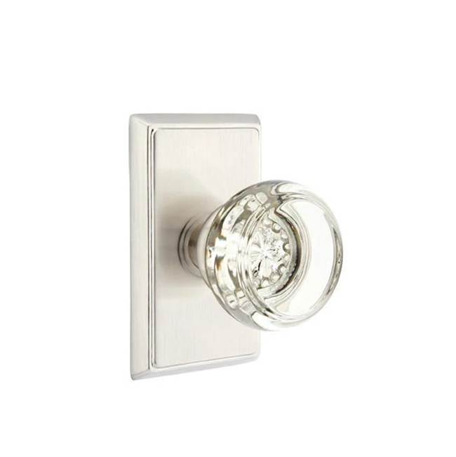 Emtek Door Handle - Georgetown Glass Knob, Rectangular Rosette