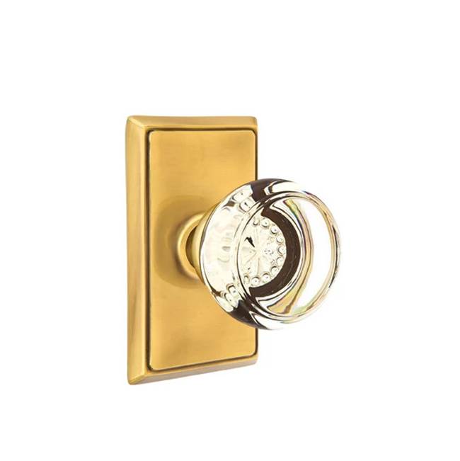 Emtek Door Handle - Georgetown Glass Knob, Rectangular Rosette