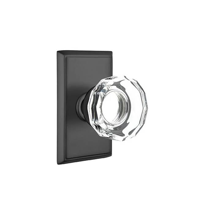 Emtek Door Handle - Lowell Glass Knob, Rectangular Rosette