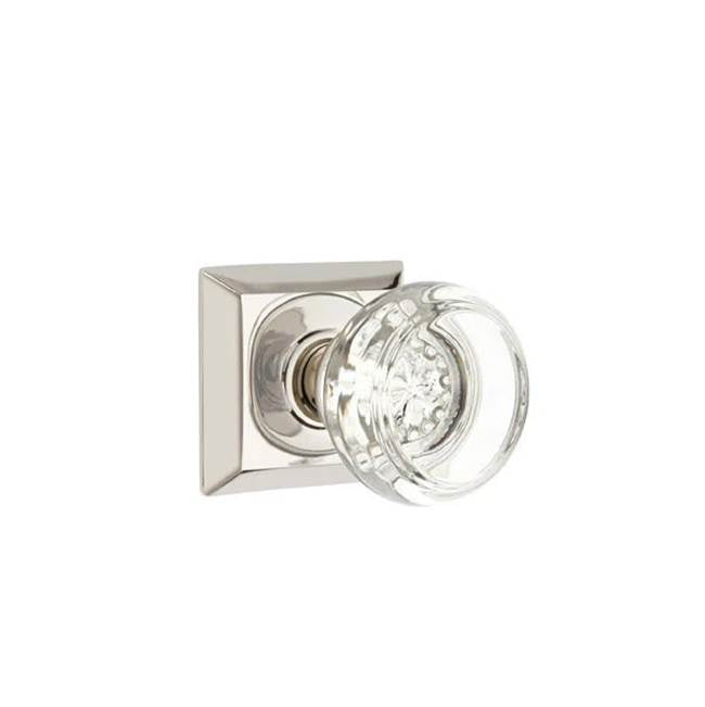 Emtek Door Handle - Georgetown Glass Knob, Quincy Rosette