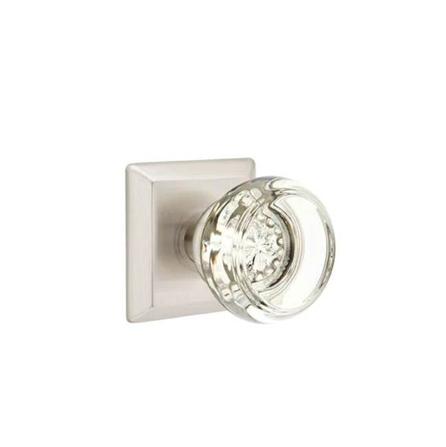 Emtek Door Handle - Georgetown Glass Knob, Quincy Rosette