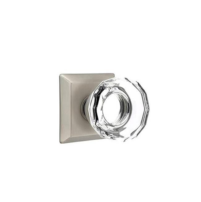 Emtek Door Handle - Lowell Glass Knob, Quincy Rosette