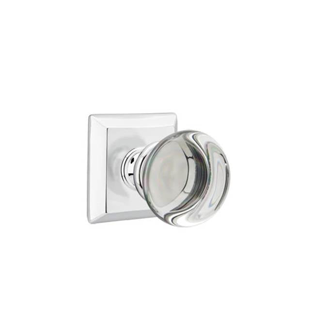 Emtek Door Handle - Providence Glass Knob, Quincy Rosette