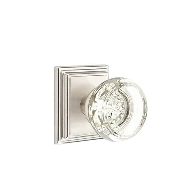 Emtek Door Handle - Georgetown Glass Knob, Wilshire Rosette
