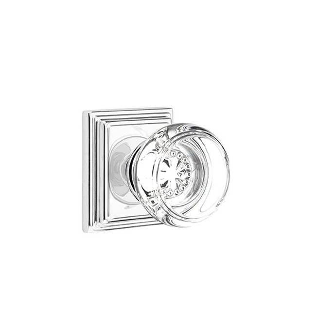 Emtek Door Handle - Georgetown Glass Knob, Wilshire Rosette