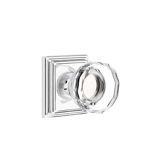 Emtek Door Handle - Lowell Glass Knob, Wilshire Rosette