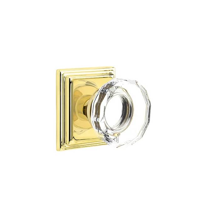 Emtek Door Handle - Lowell Glass Knob, Wilshire Rosette