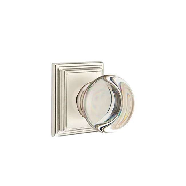 Emtek Door Handle - Providence Glass Knob, Wilshire Rosette