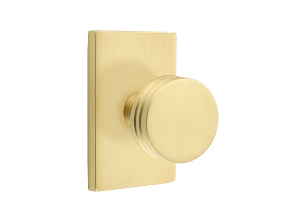 Emtek Bern Knob with Modern Rectangular Rosette