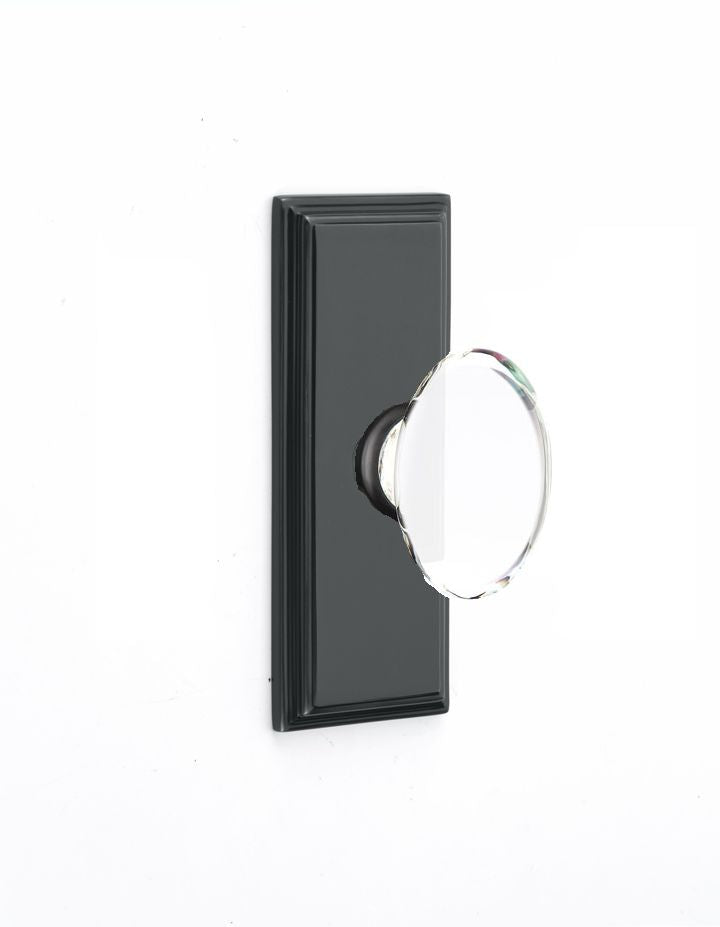 Emtek Glass Knobsets - Hampton Glass Knob - 7" Wilshire Sideplate