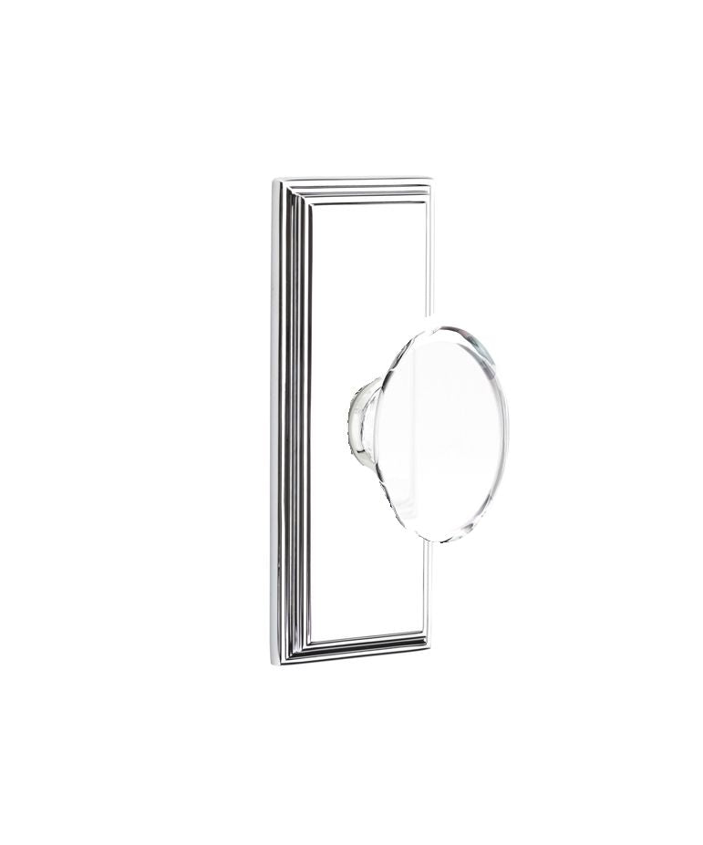 Emtek Glass Knobsets - Hampton Glass Knob - 7" Wilshire Sideplate