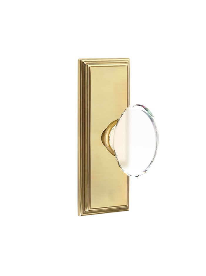 Emtek Glass Knobsets - Hampton Glass Knob - 7" Wilshire Sideplate