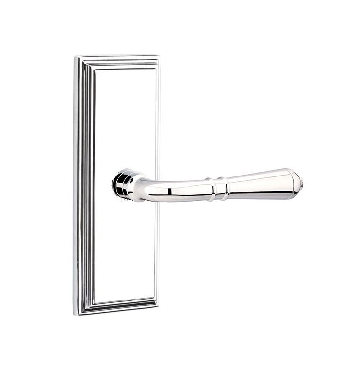 Emtek Door Handle - Turino Lever 7" Wilshire Sideplate - Classic Brass