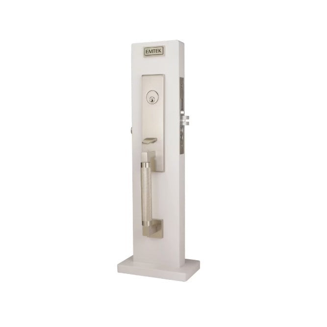 Emtek Brass Mortise Entrance Handleset - Hercules Knurled Full Length