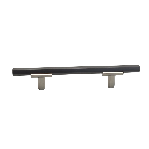 Two Tone T-Bar Hex Handle - Polished Nickel Base 776